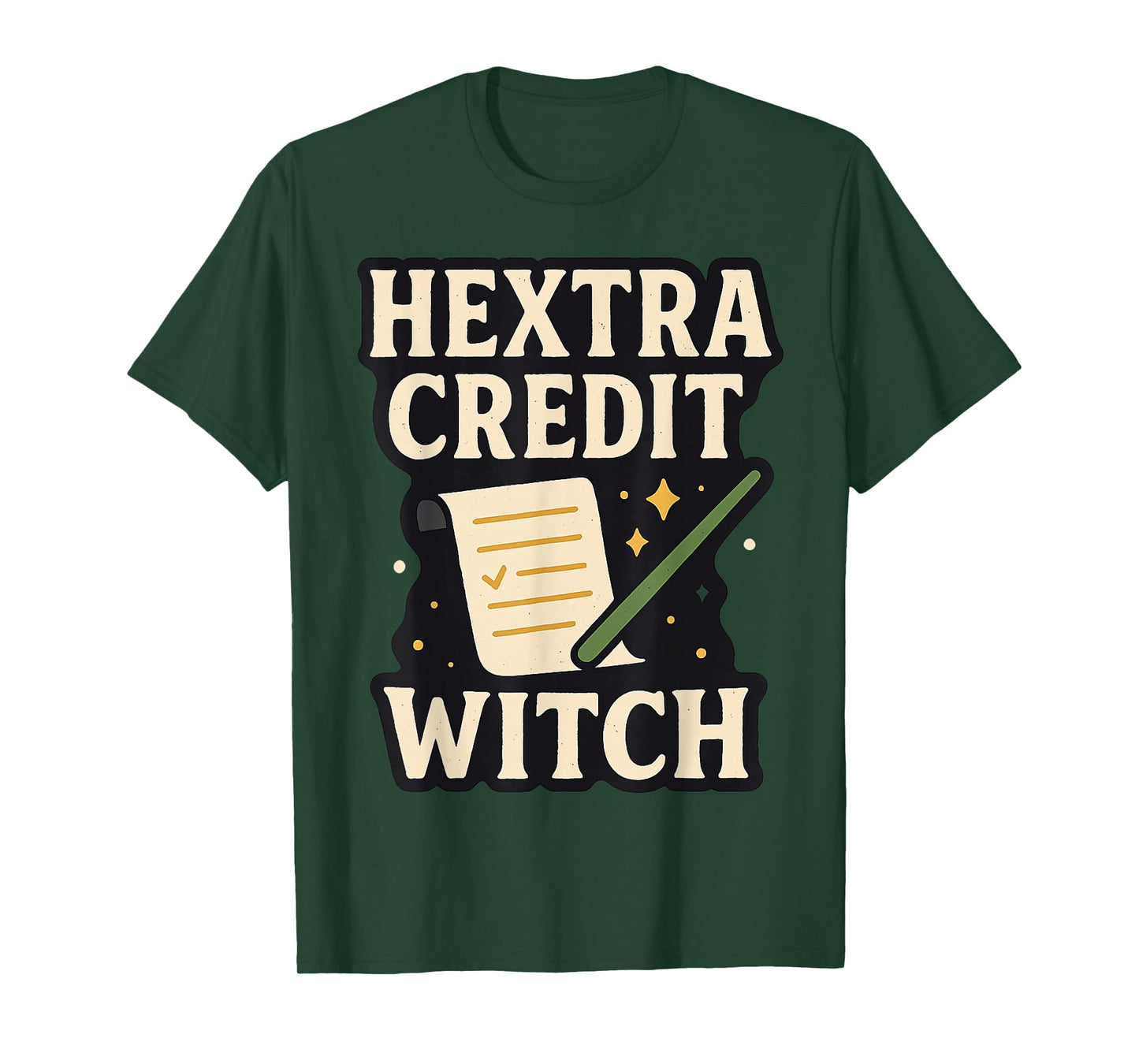 Hextra Credit Witch Funny School Pun Magical Humor Tee T-Shirt