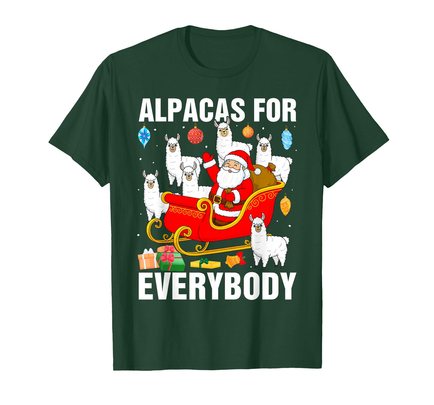 Alpacas for Everybody Santa Sled Funny Christmas Alpaca T-Shirt