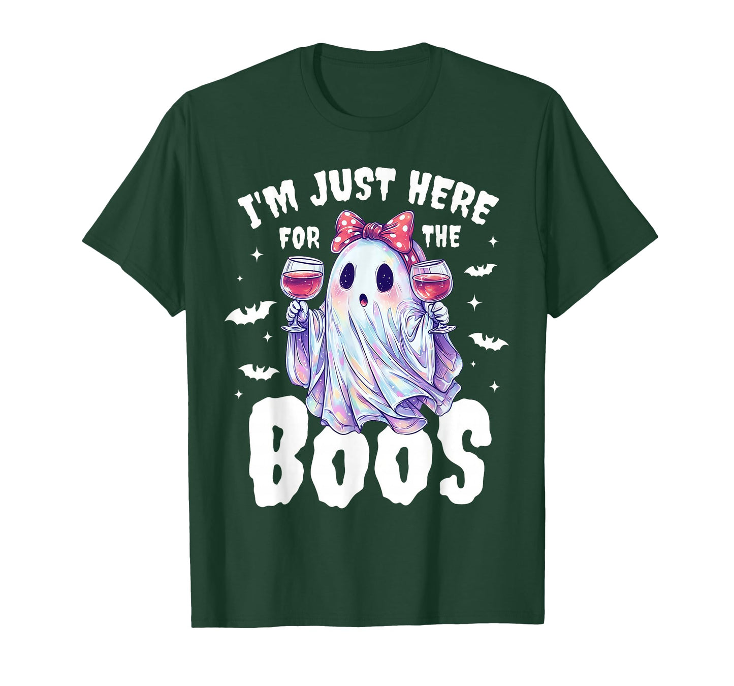 I'm Just Here for The Boos Halloween Women Ghost Cute Funny T-Shirt