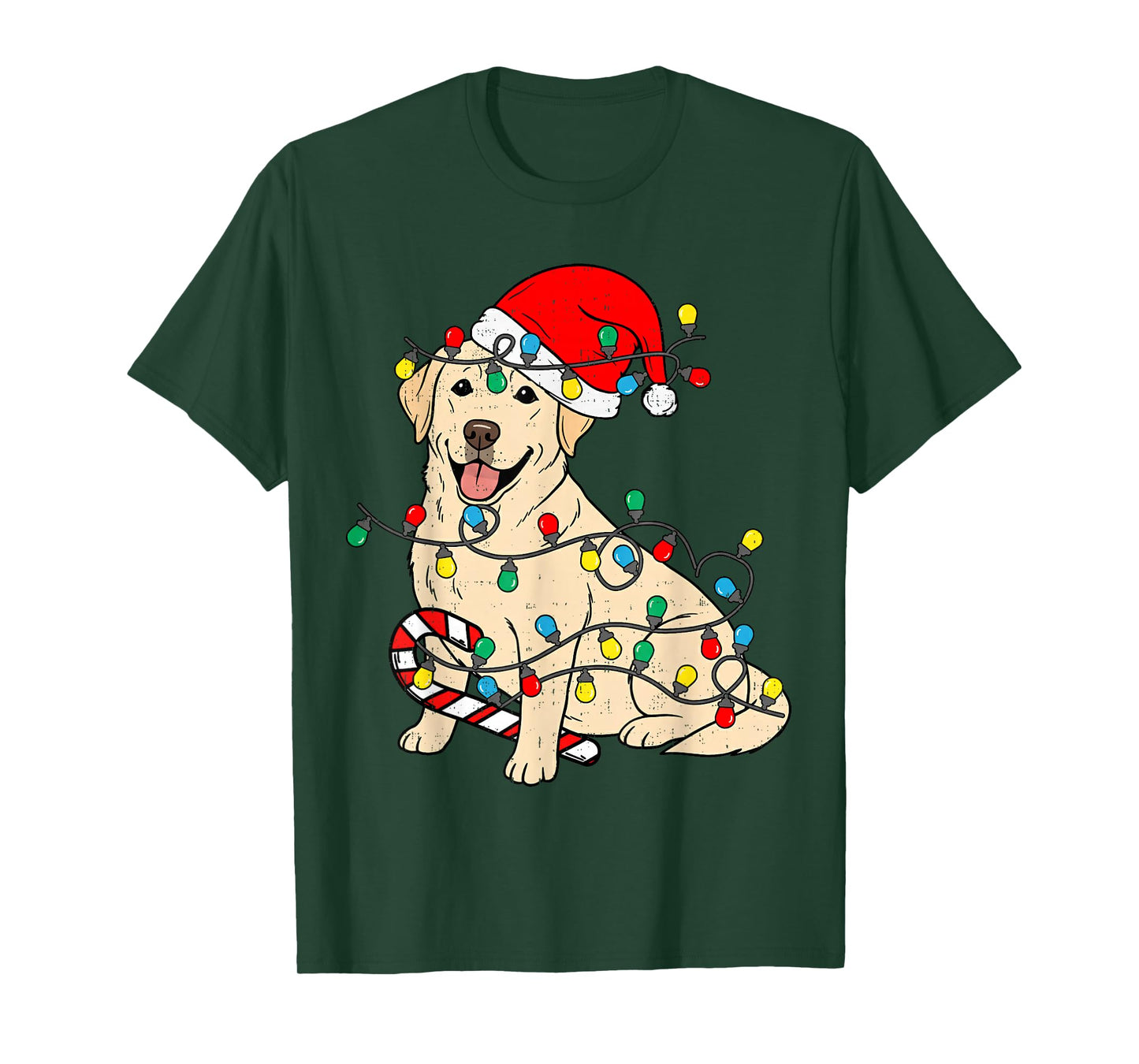 Labrador Retriever Dog Christmas Lights Xmas Pet Dog Lover T-Shirt