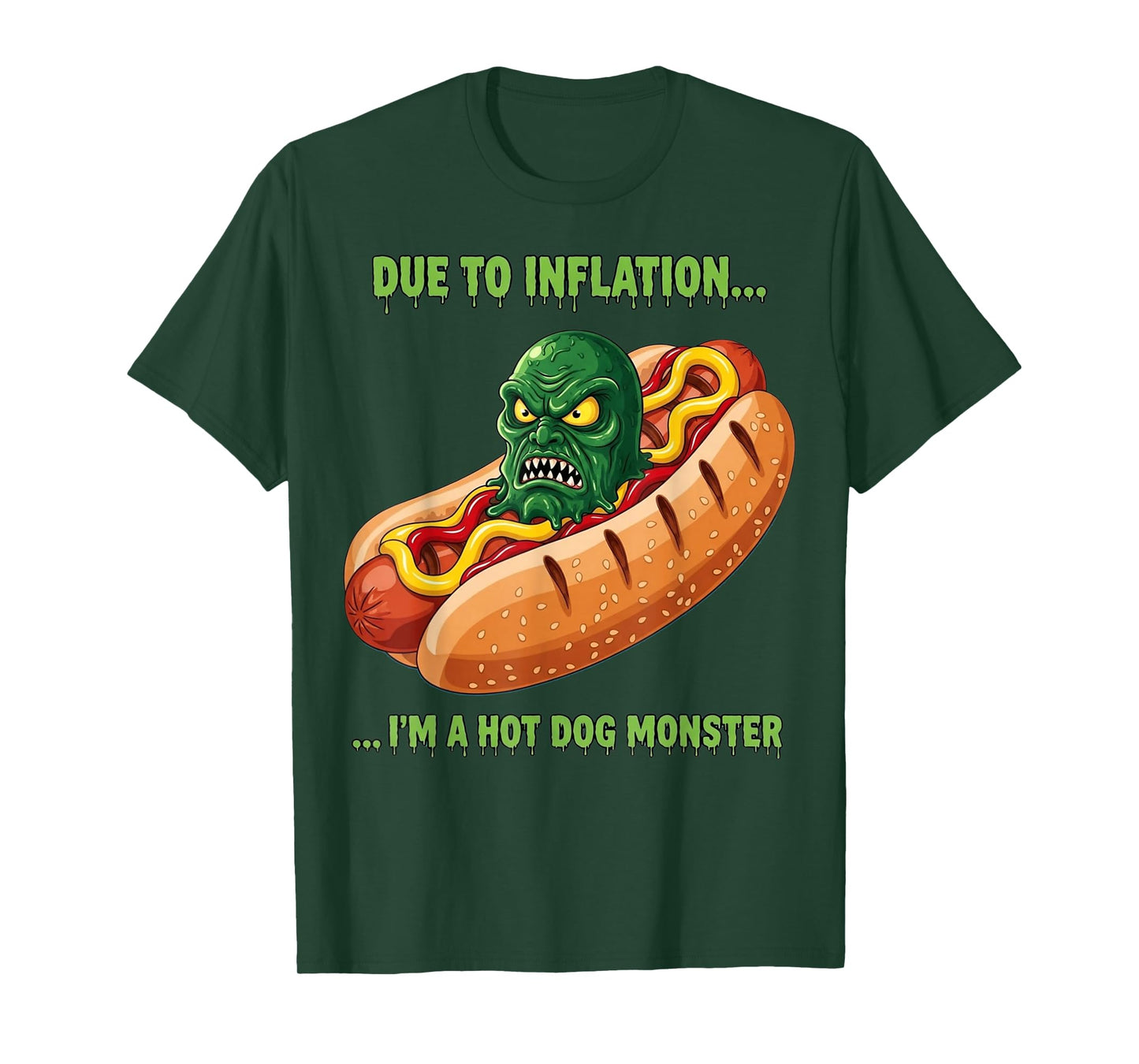 Hot Dog Monster Halloween Costume Funny Halloween 2025 T-Shirt