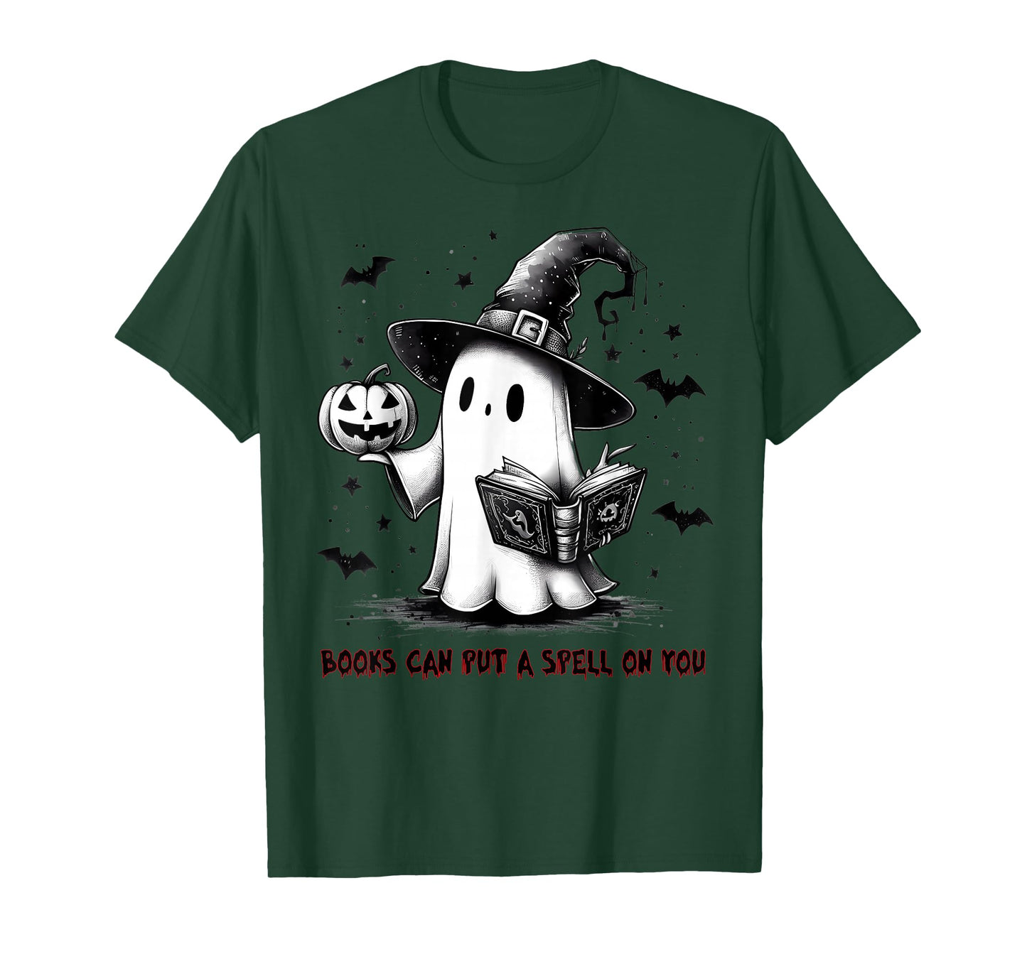 Books Can Put a Spell on You Halloween Witch Ghost Men Women T-Shirt