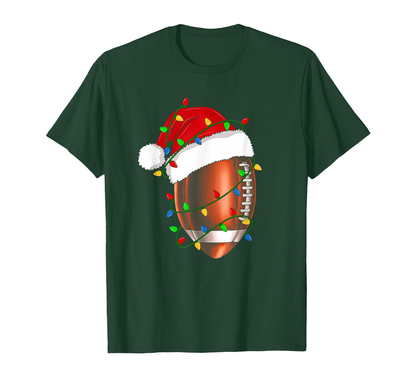 Santa Sports Design for Men Boys Christmas Football Player T-Shirt