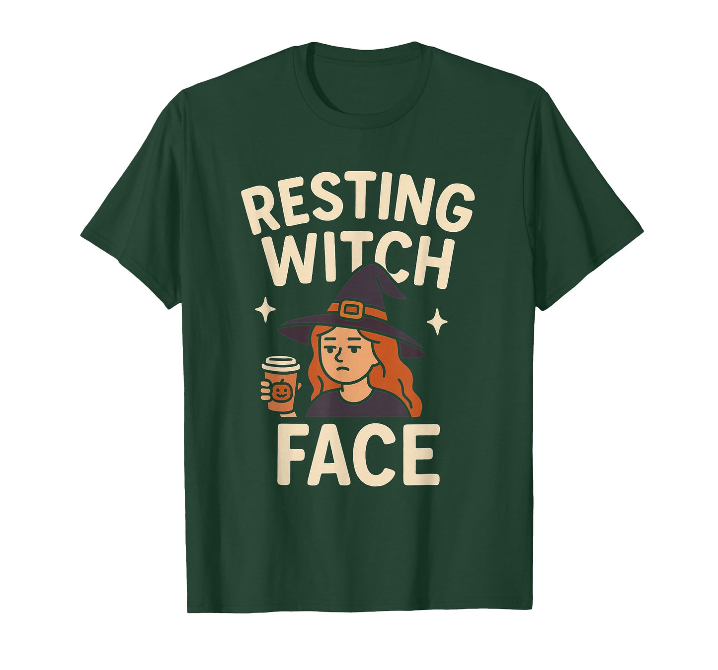 Resting Witch Face – Funny Witch Coffee Halloween Design T-Shirt