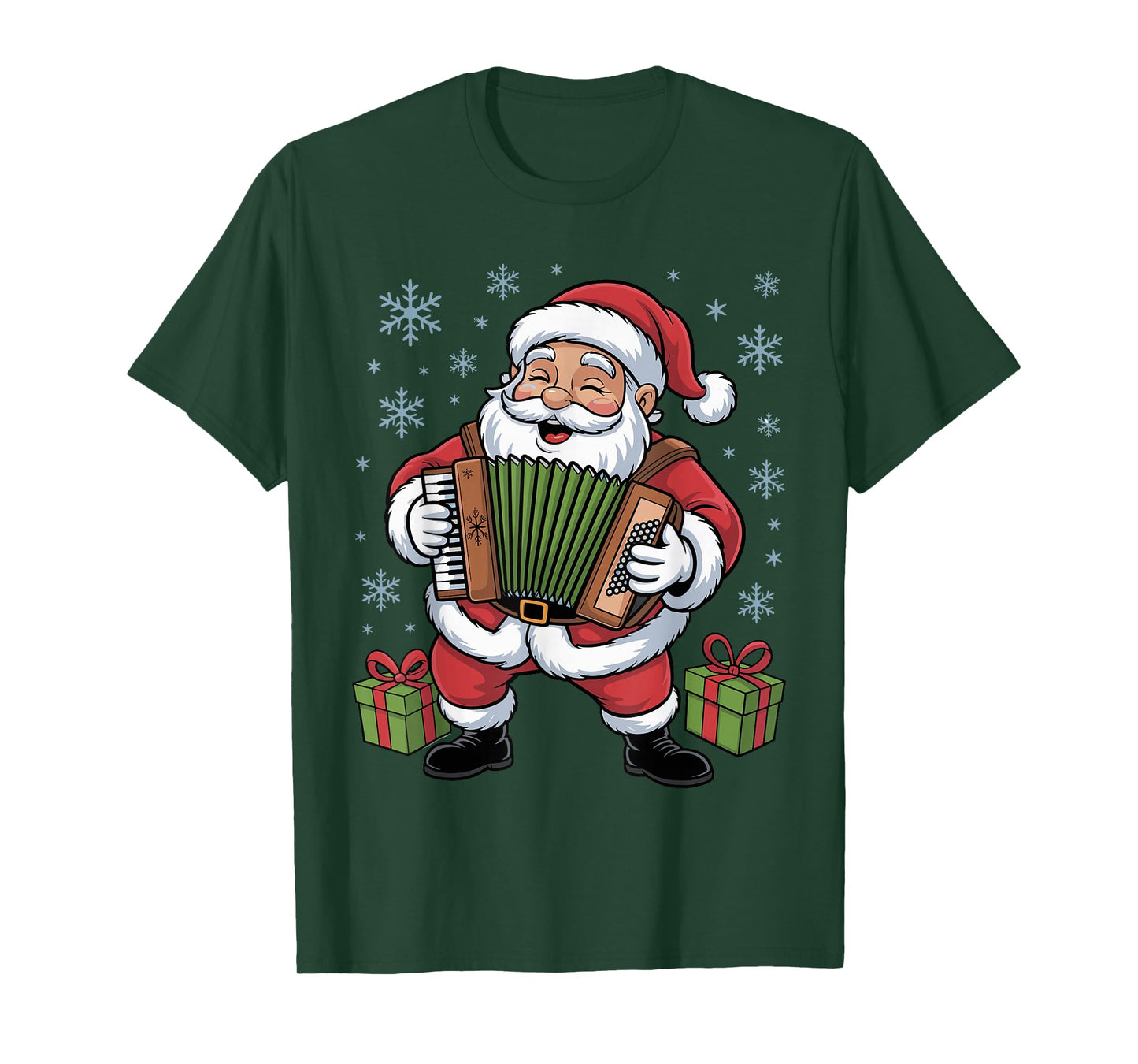 Funny Santa Christmas Design Accordion Holiday Xmas Pajama T-Shirt