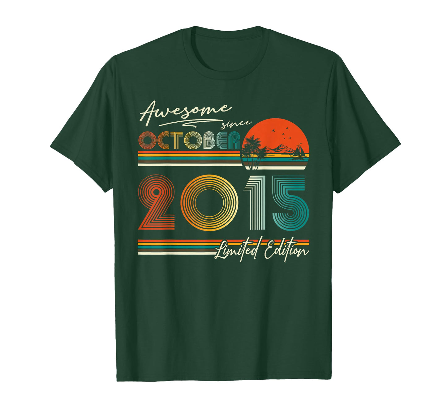 Awesome Since October 2015 Vintage Boys Girls 10th Birthday T-Shirt