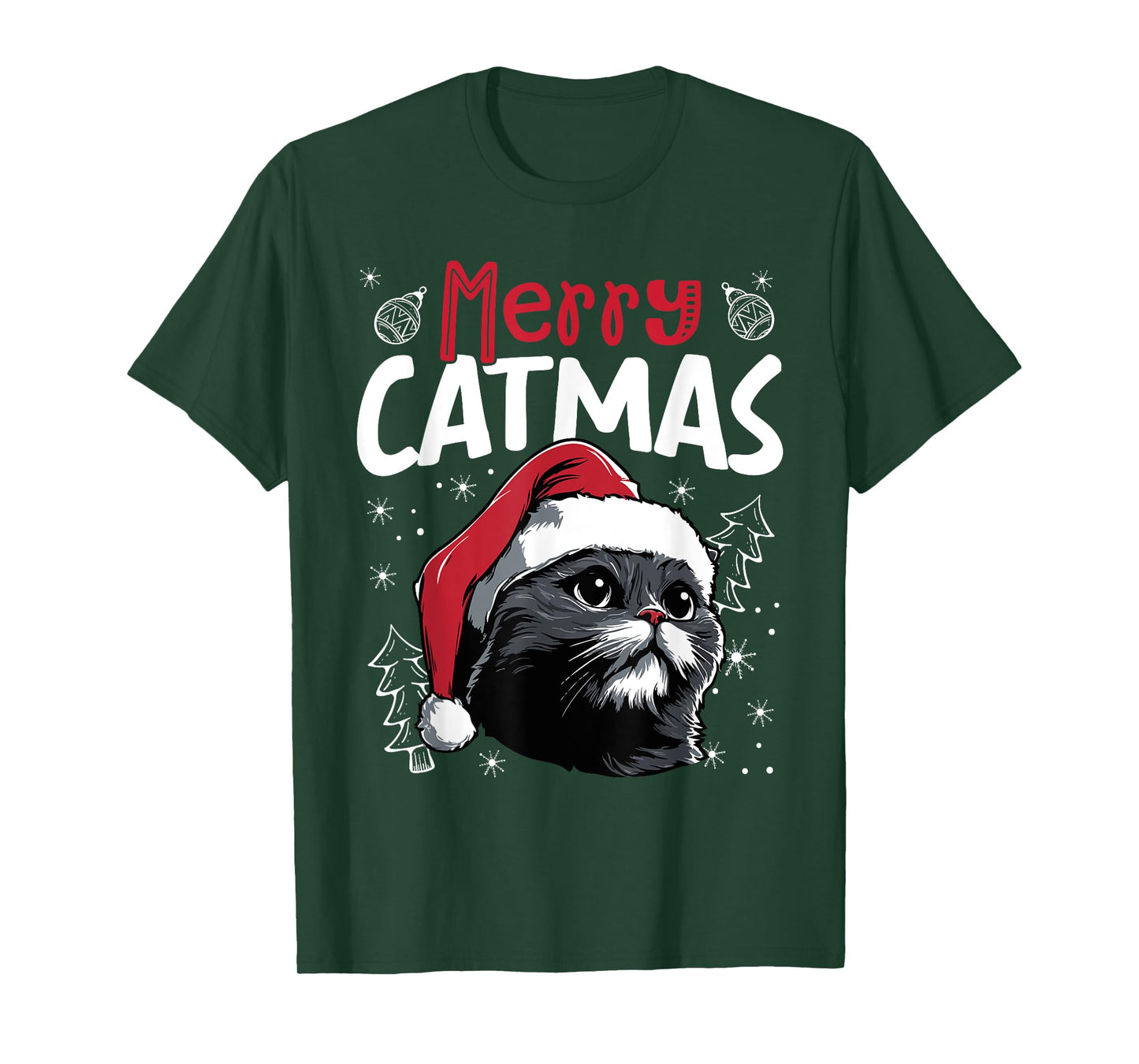 Merry Catmas Funny Christmas Cat T-Shirt