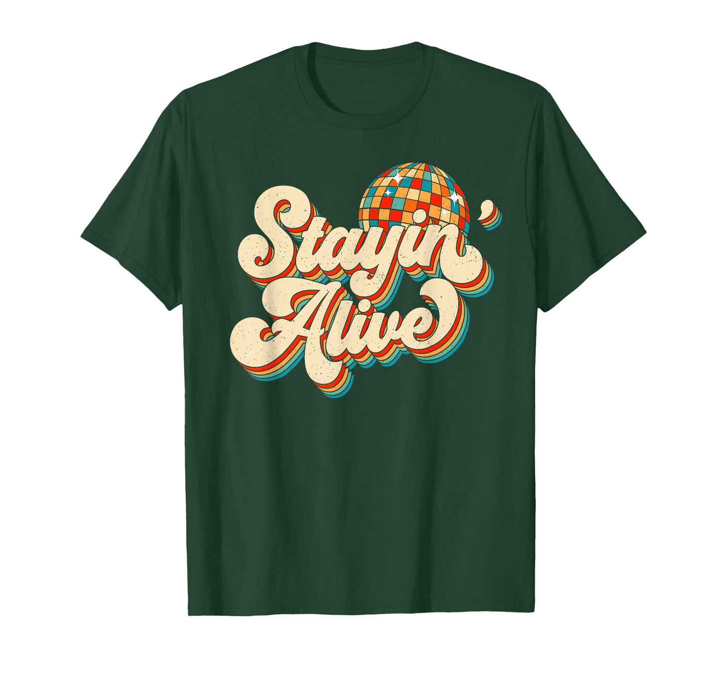Stayin' Alive Bridesmaid Bride 80s Disco Bachelorette Party T-Shirt