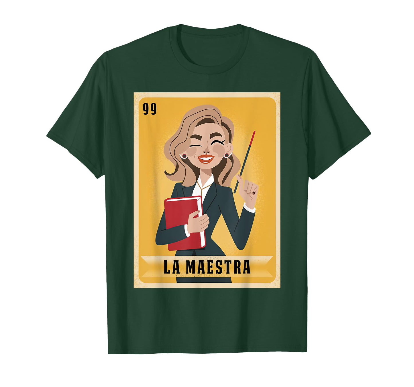 La Maestra Mexican Bingo Card Teacher Lottery Card T-Shirt