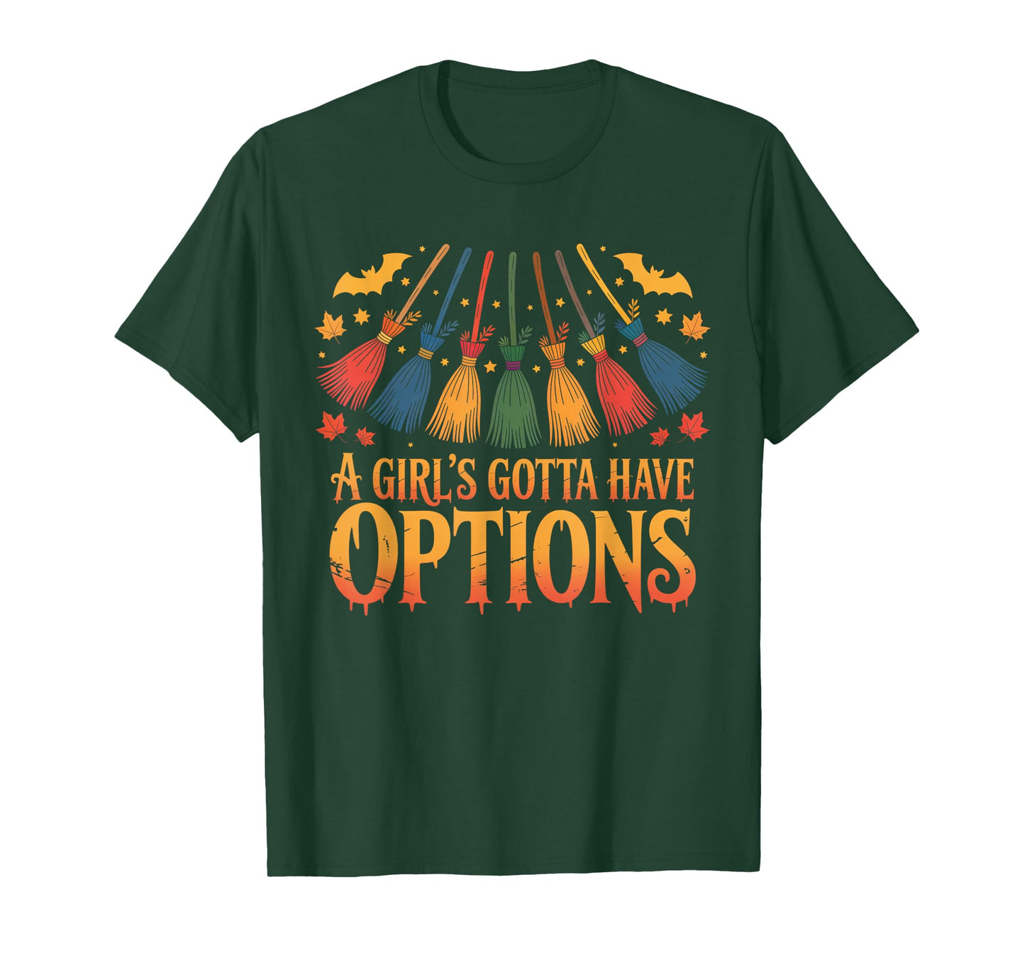 Retro a Girl’s Gotta Have Options Spooky Witches Halloween T-Shirt