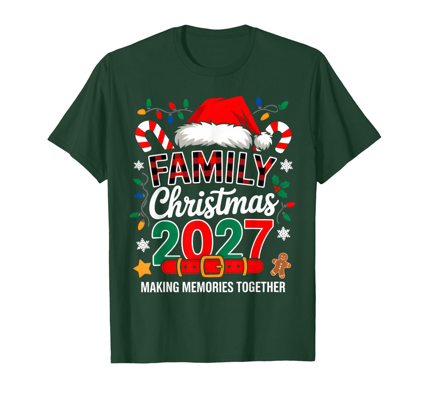 Family Christmas 2027 Matching Squad Santa Elf Funny Xmas T-Shirt