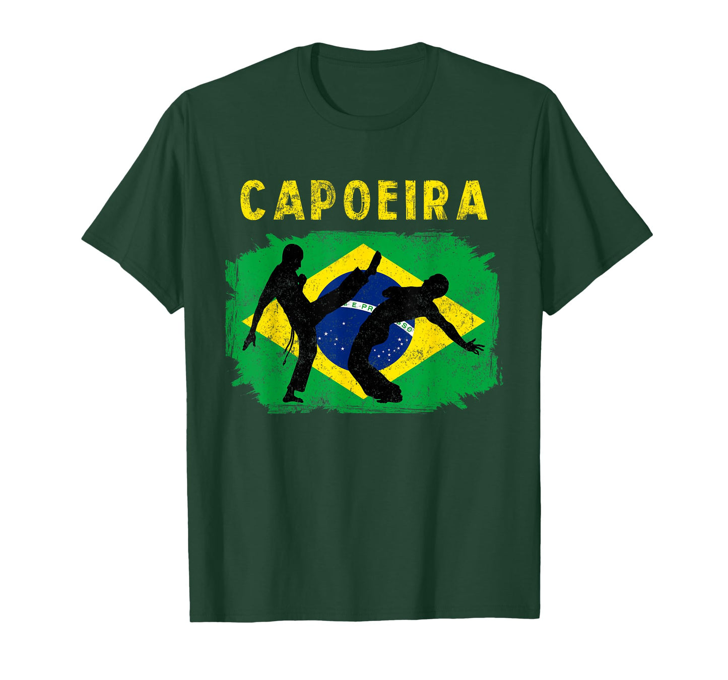 Vintage Capoeira Brazilian Flag Martial Arts Dance Fighter T-Shirt