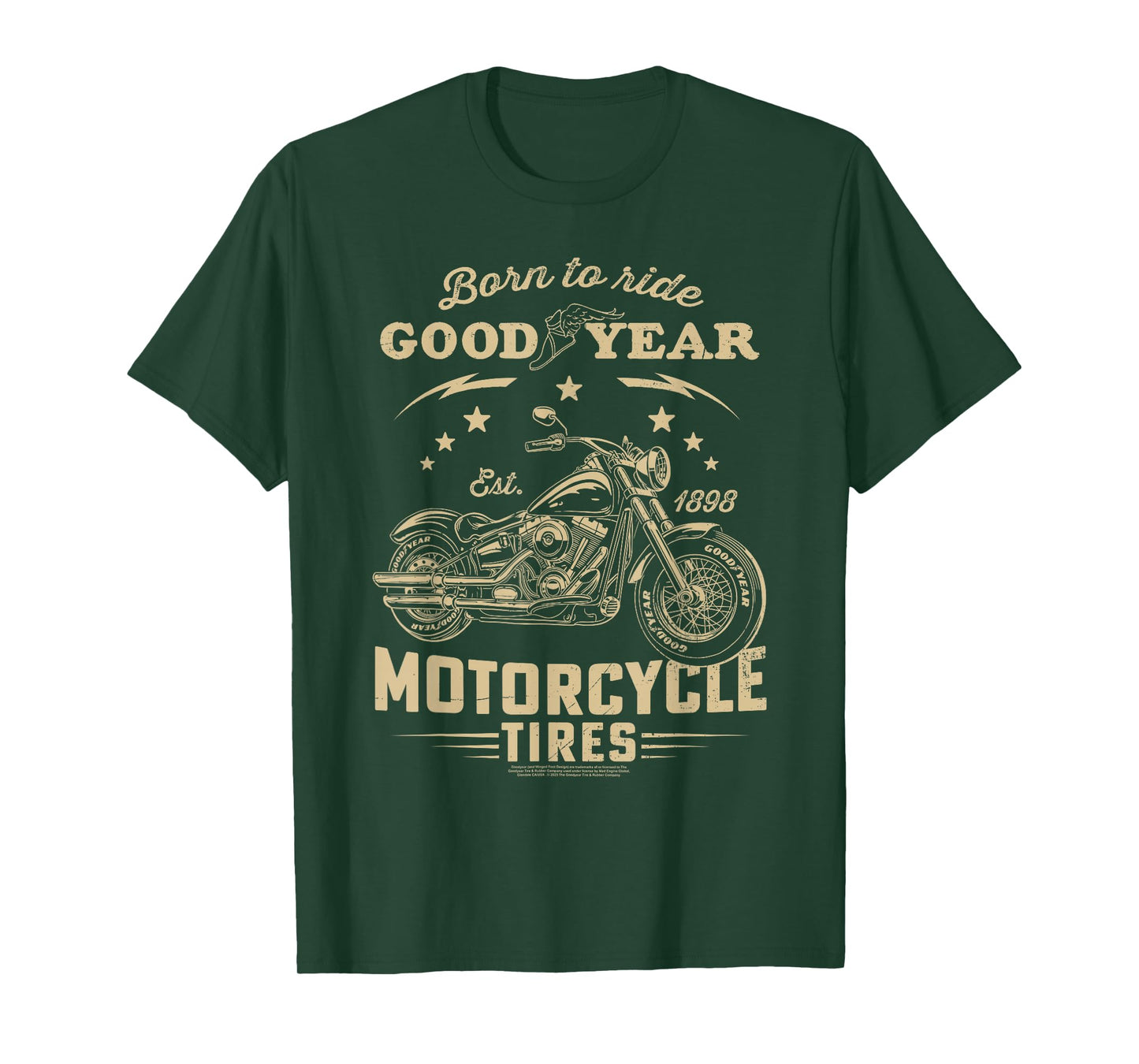Goodyear Born To Ride Motorcycle Tires Vintage Logo T-Shirt