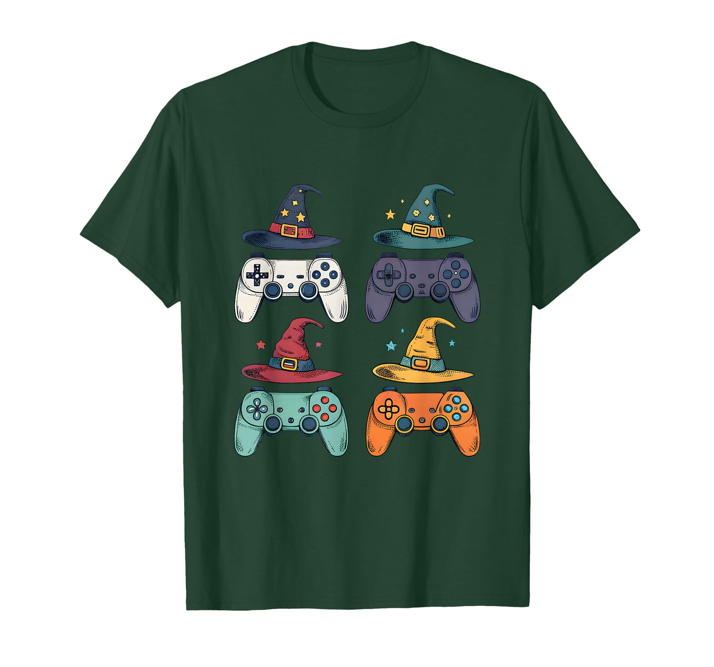 Witch Hat Controller Gamer Halloween Tee T-Shirt