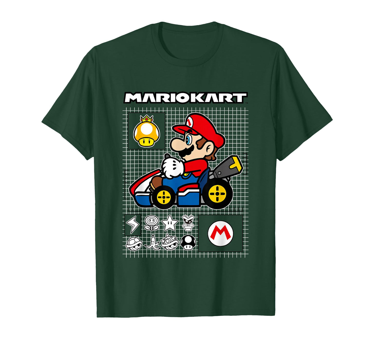 Mario Kart Rally Driver Schematics Mario T-Shirt