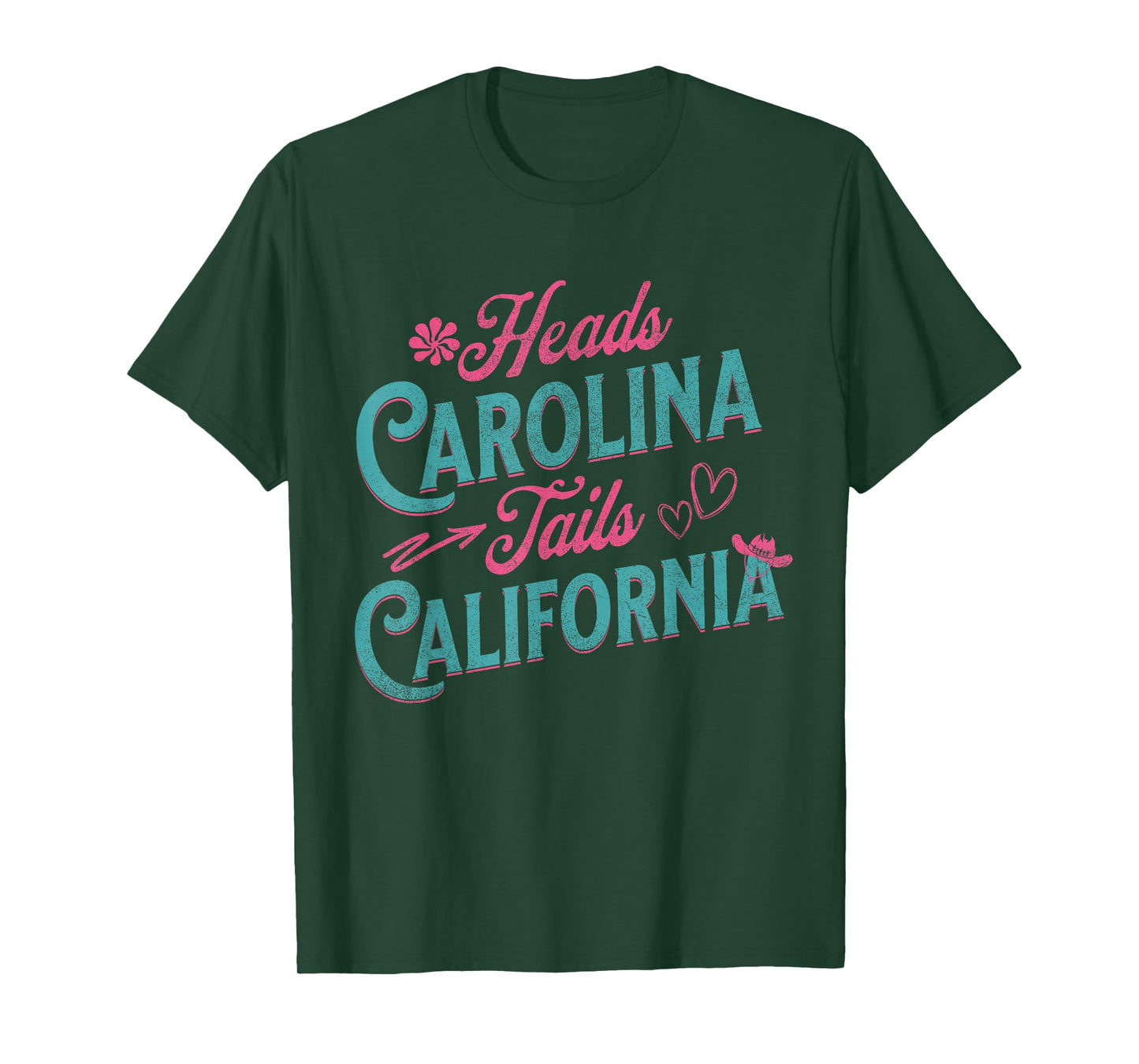 Heads Carolina Tail California Retro Vintage T-Shirt