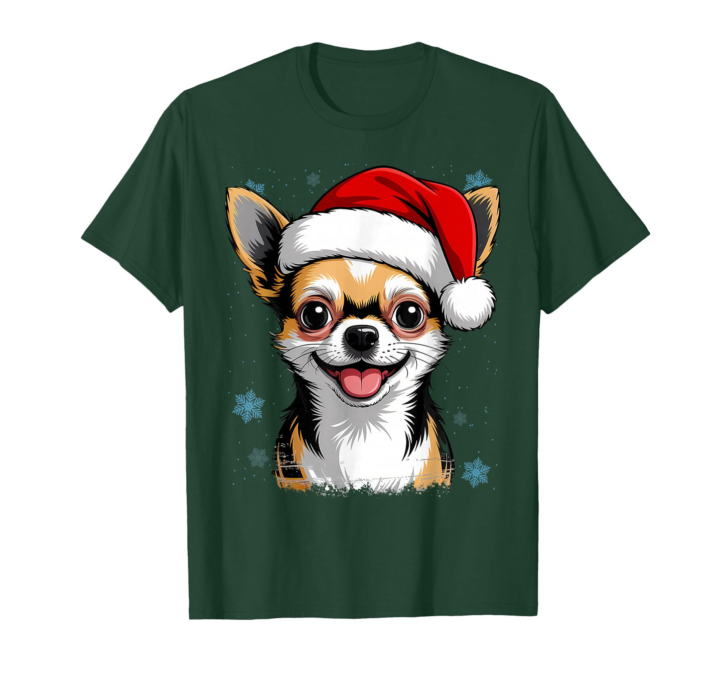 Santa Hat Chihuahua Chiwawa Christmas Xmas Dog Lover T-Shirt