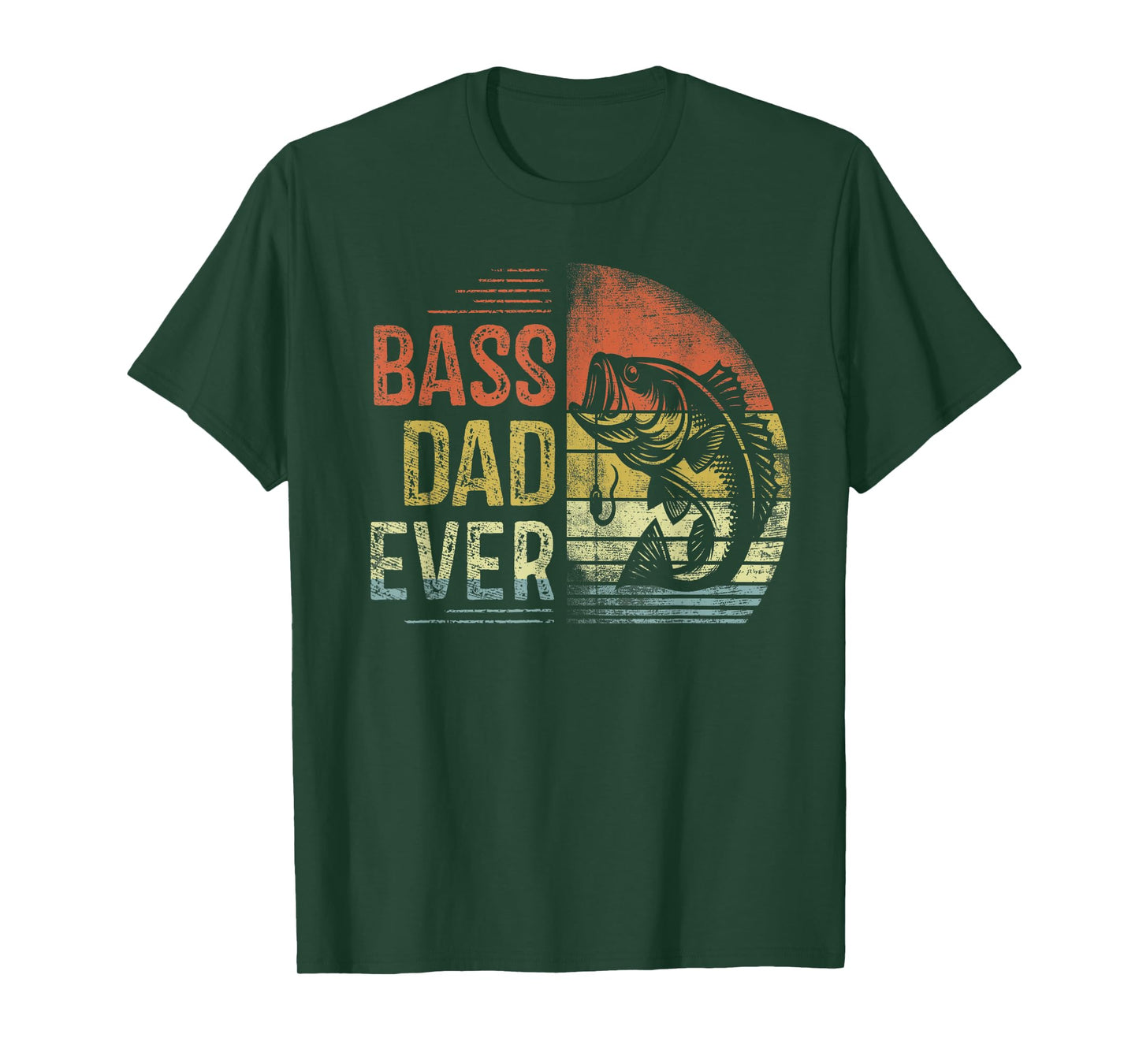 Bass Dad Ever Fishing Gifts Dad Birthday Vintage T-Shirt