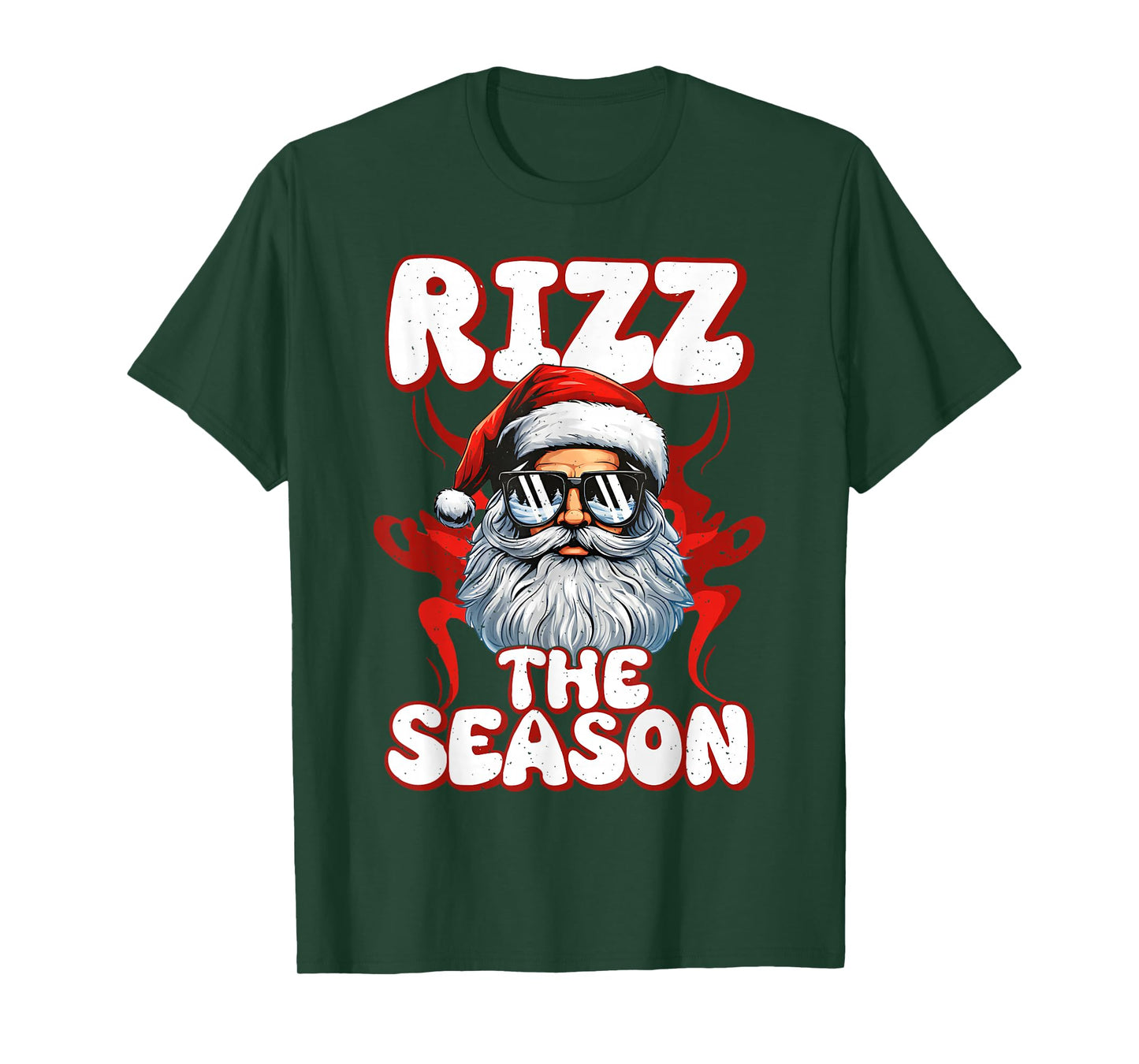 Rizz The Season Christmas Funny Santa Men Teen Boys T-Shirt