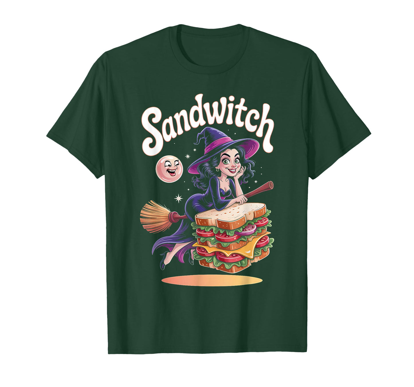 Sandwitch Funny Witch Halloween Food Pun T-Shirt