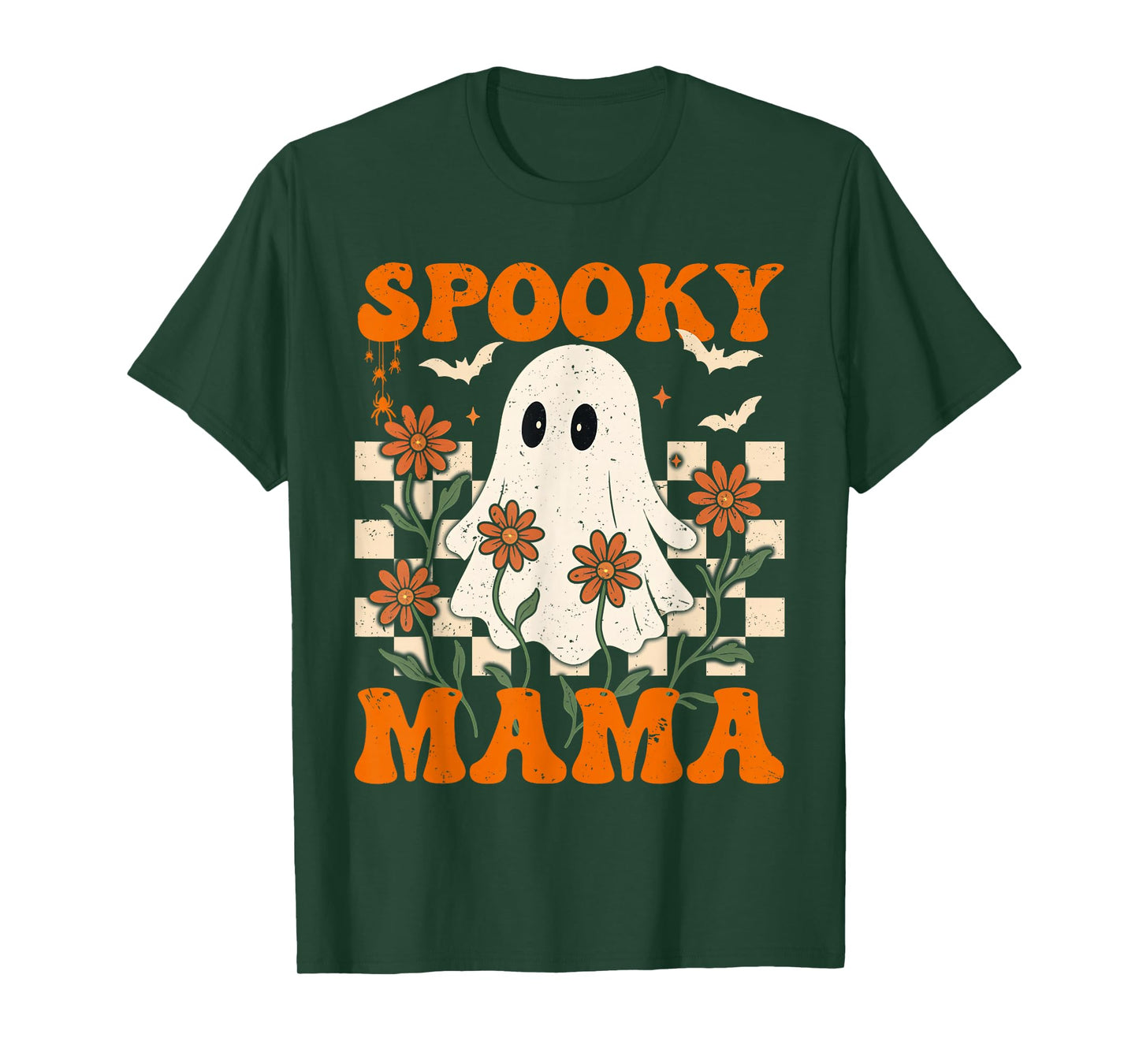 Spooky Mama Groovy Vintage Ghost Halloween Spooky Mom Mother T-Shirt