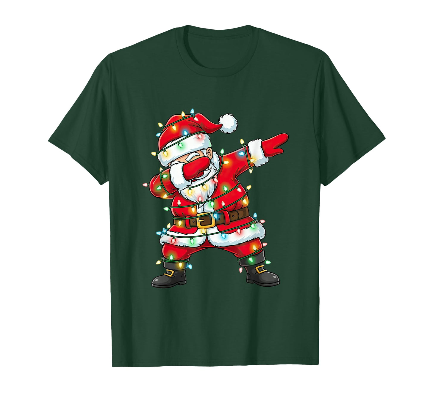 Dabbing Santa Claus Christmas Lights Xmas Dab Men Boys Kids T-Shirt