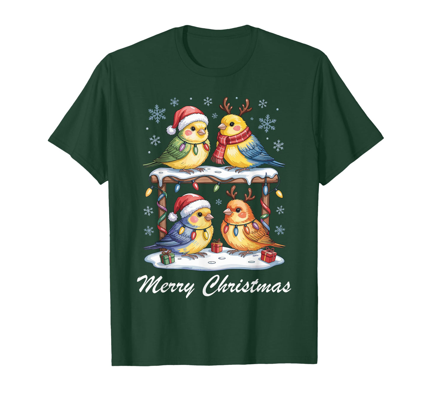 Canary Merry Christmas Cute Pet Lovers Funny Holiday Pajama T-Shirt