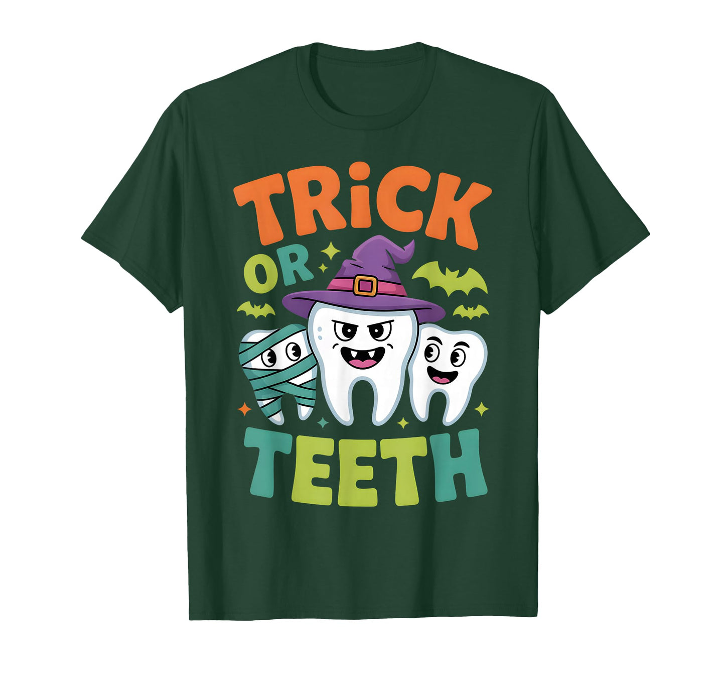 Trick or Teeth Dentist Halloween Costume Funny Tooth T-Shirt