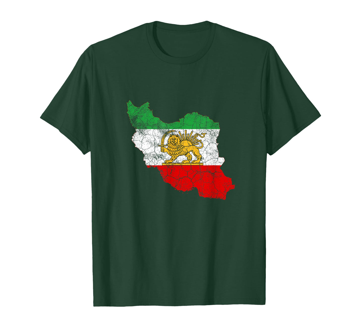 Iran Map with Lion and Sun Emblem, Vintage Persian Heritage T-Shirt