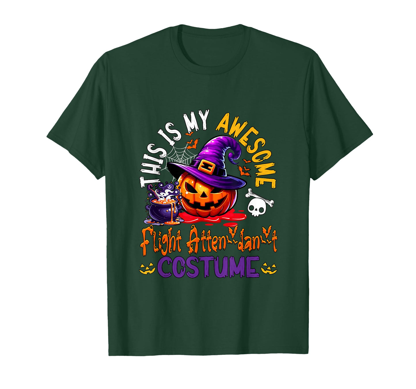 My Awesome Flight Attendant Costume Witch Carved Pumpkin T-Shirt