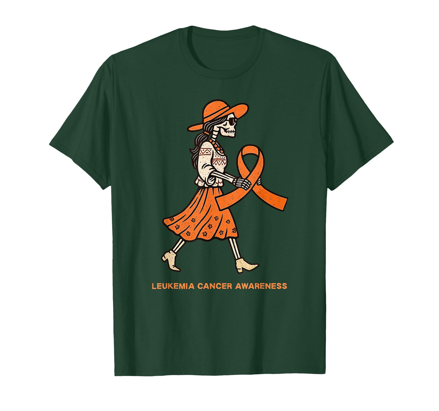 Halloween Skeleton Leukemia Awareness T-Shirt