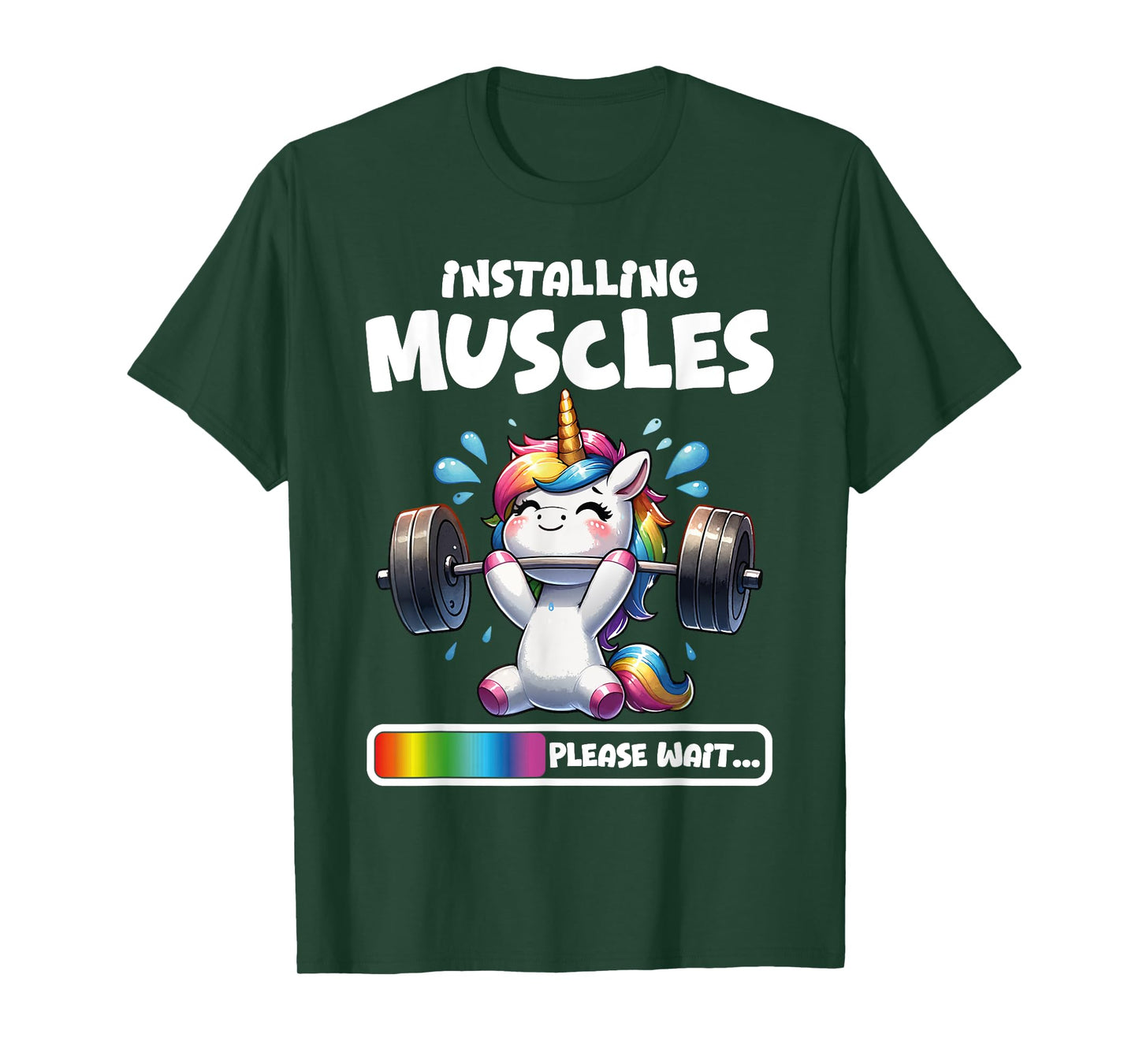 Funny Unicorn Workout Gym Fitness Weightlifting Cute Unicorn T-Shirt