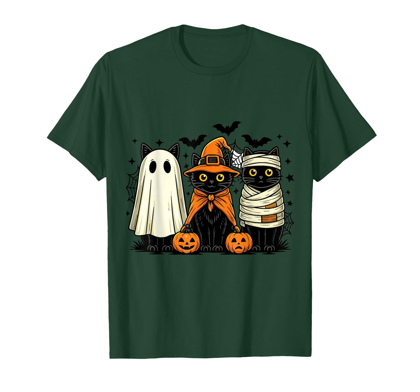Retro Black Cat Witch Pumpkin Halloween Costume Shirt T-Shirt