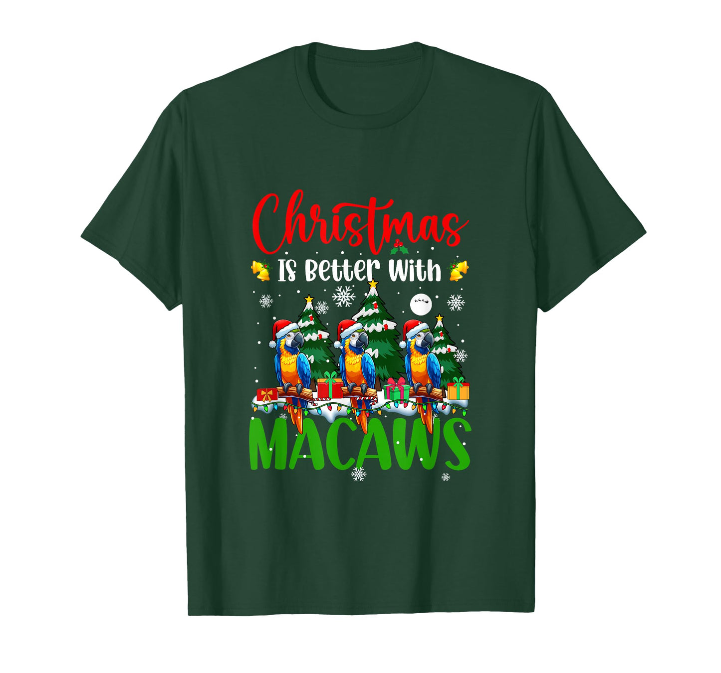 Xmas is Better Funny Joke Macaws Lover Christmas Tree T-Shirt