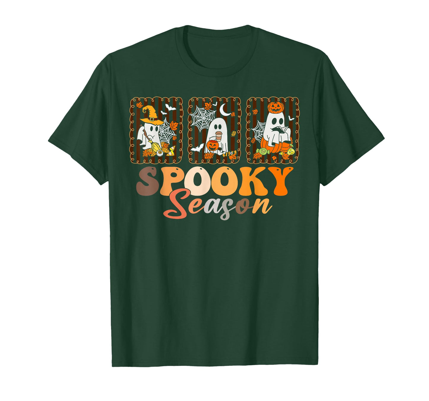 Spooky Season Retro Ghosts Pumpkin Witch Tis The Season T-Shirt