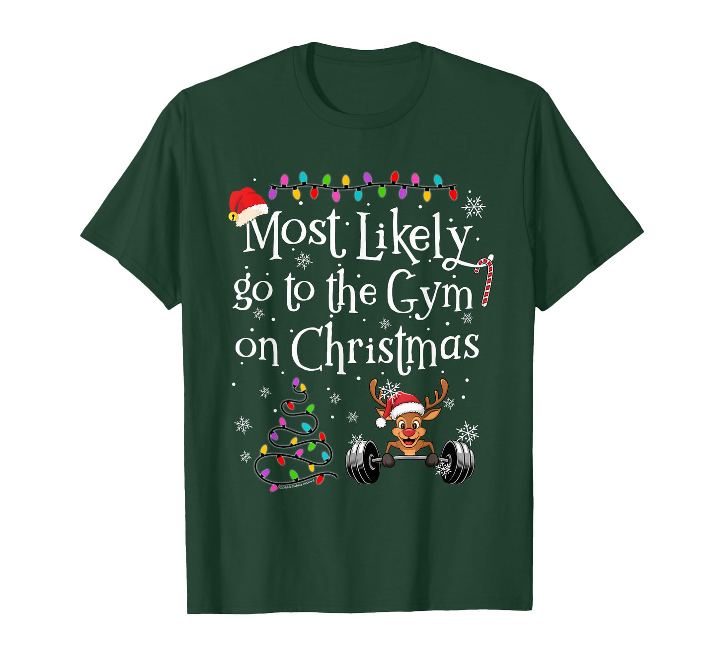 Most Likely To Go to the Gym on Christmas Funny Christmas T-Shirt