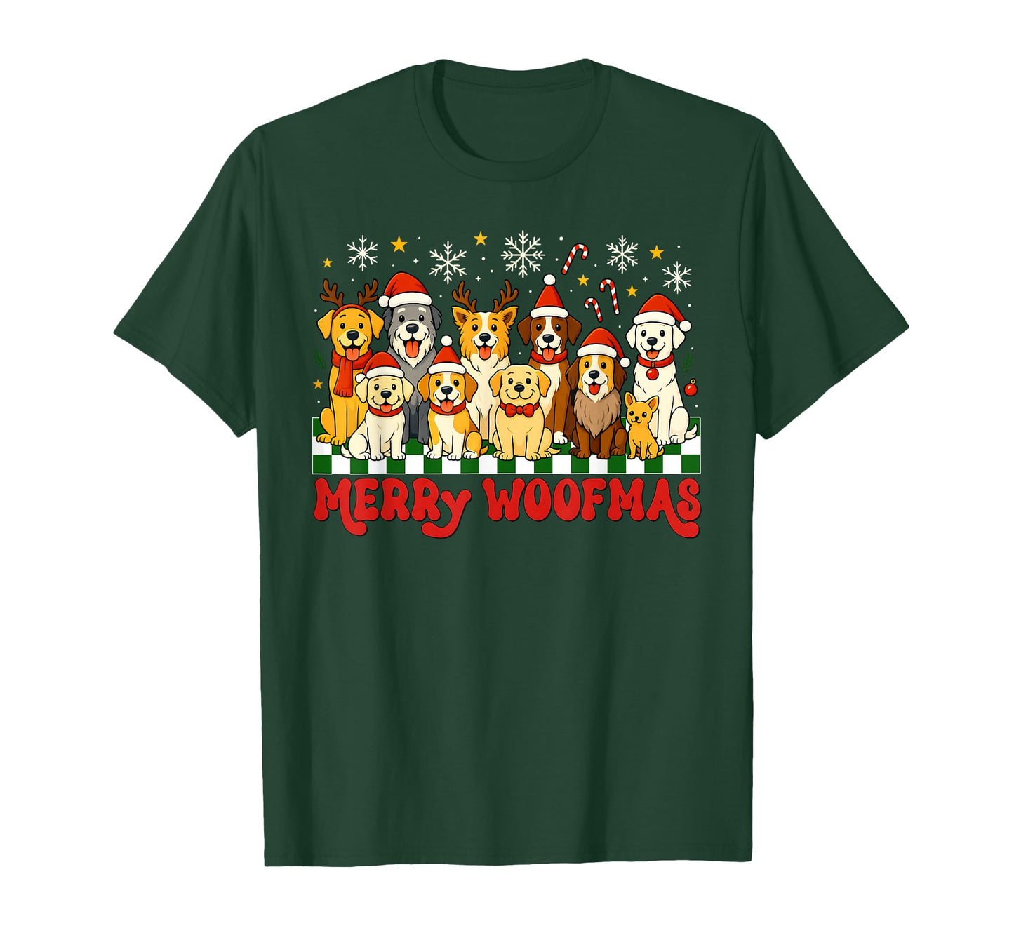 Merry Christmas Woofmas Dogs Lover Holiday Men Women Kid T-Shirt