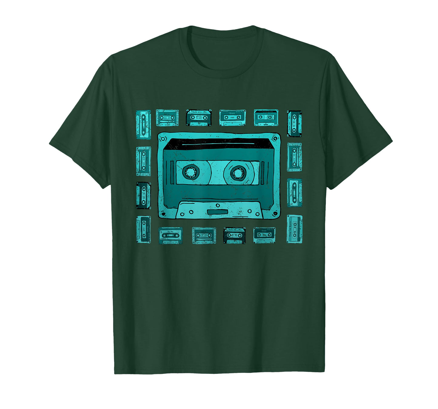 Light Teal Aqua Old School Tapes Teal Aqua Color Graphic T-Shirt