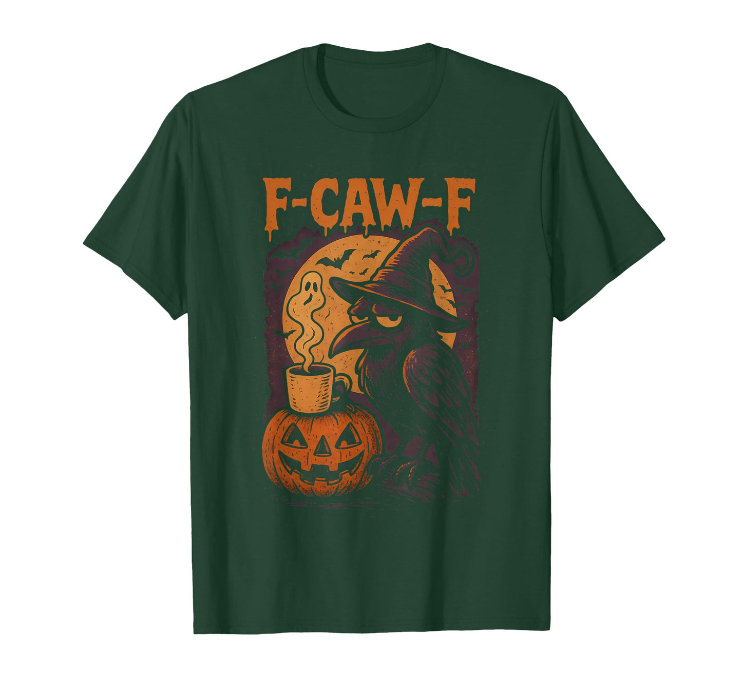 Fcawf Crow Gothic Halloween Witch Funny F-Caw-F Outfit Women T-Shirt