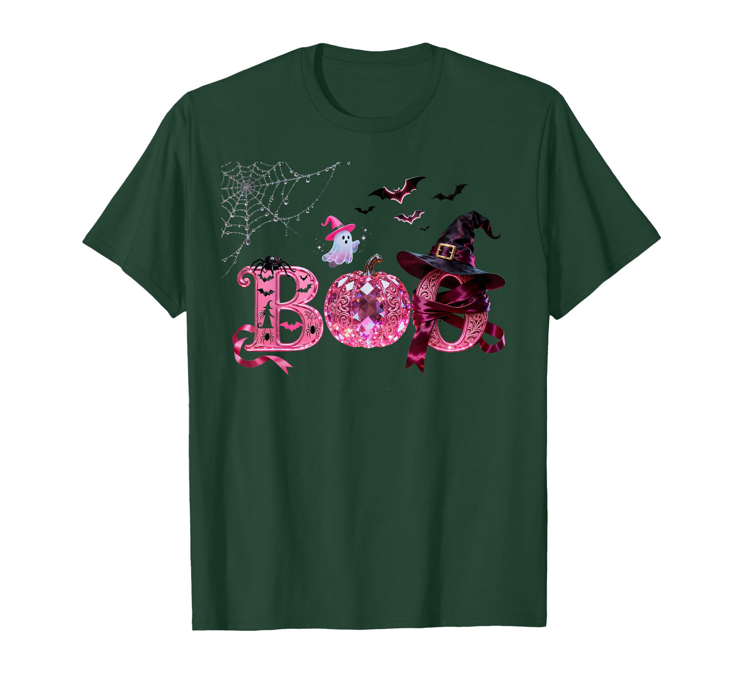 Boo Halloween Witch Breast Cancer Warriors T-Shirt