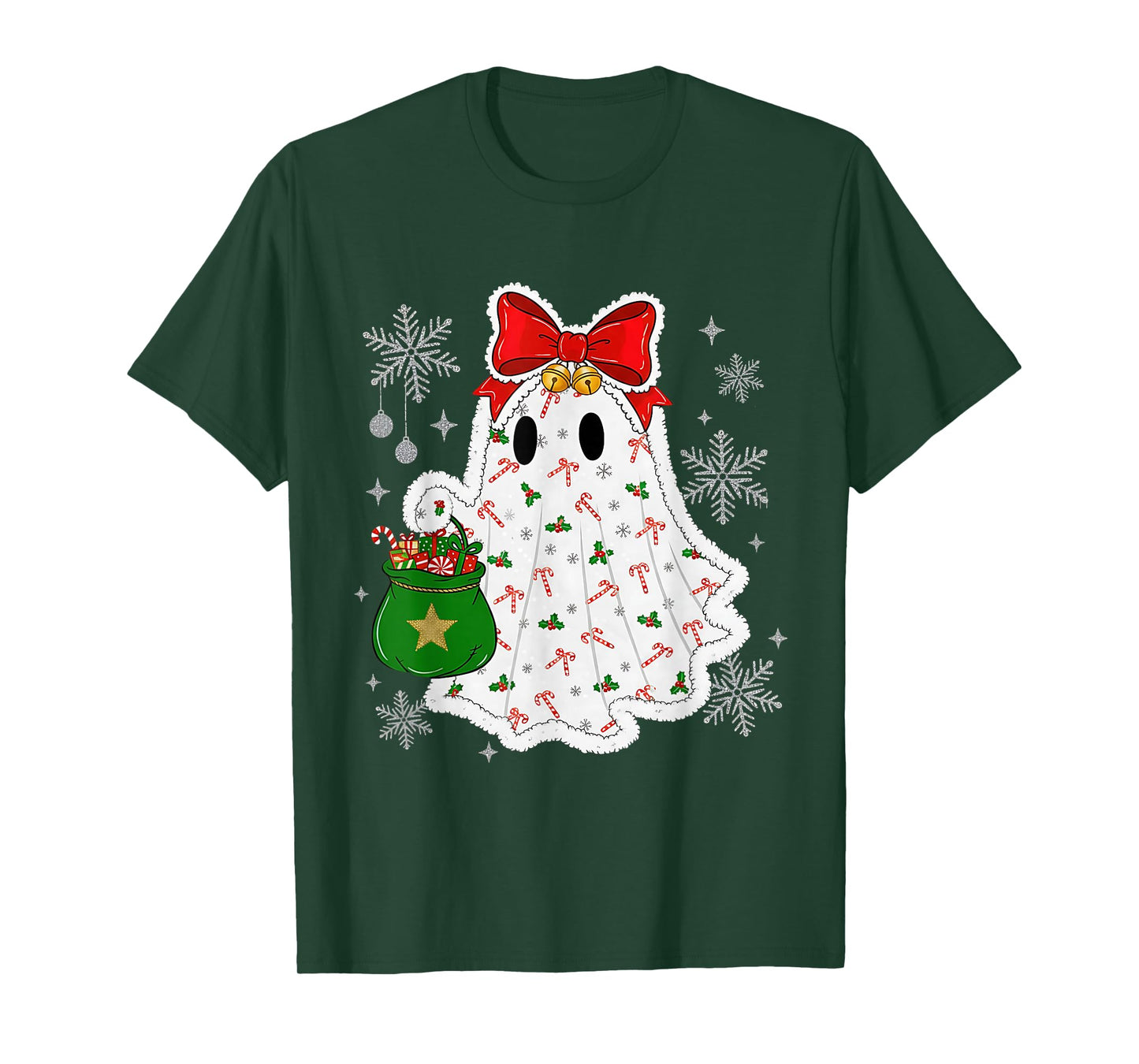 Ghost Christmas Santa Spooky Christmas T-Shirt