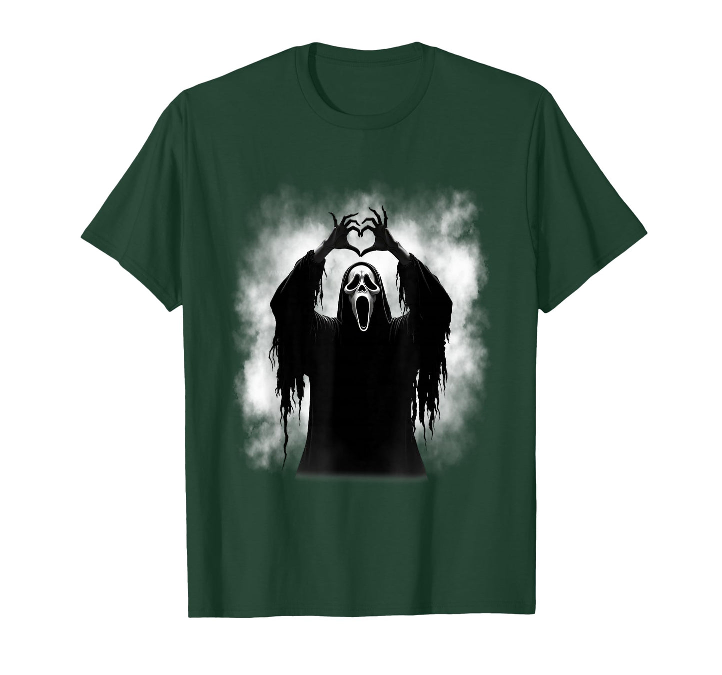 Halloween Scary Face Horror Creepy Ghost Heart Hands Spooky T-Shirt