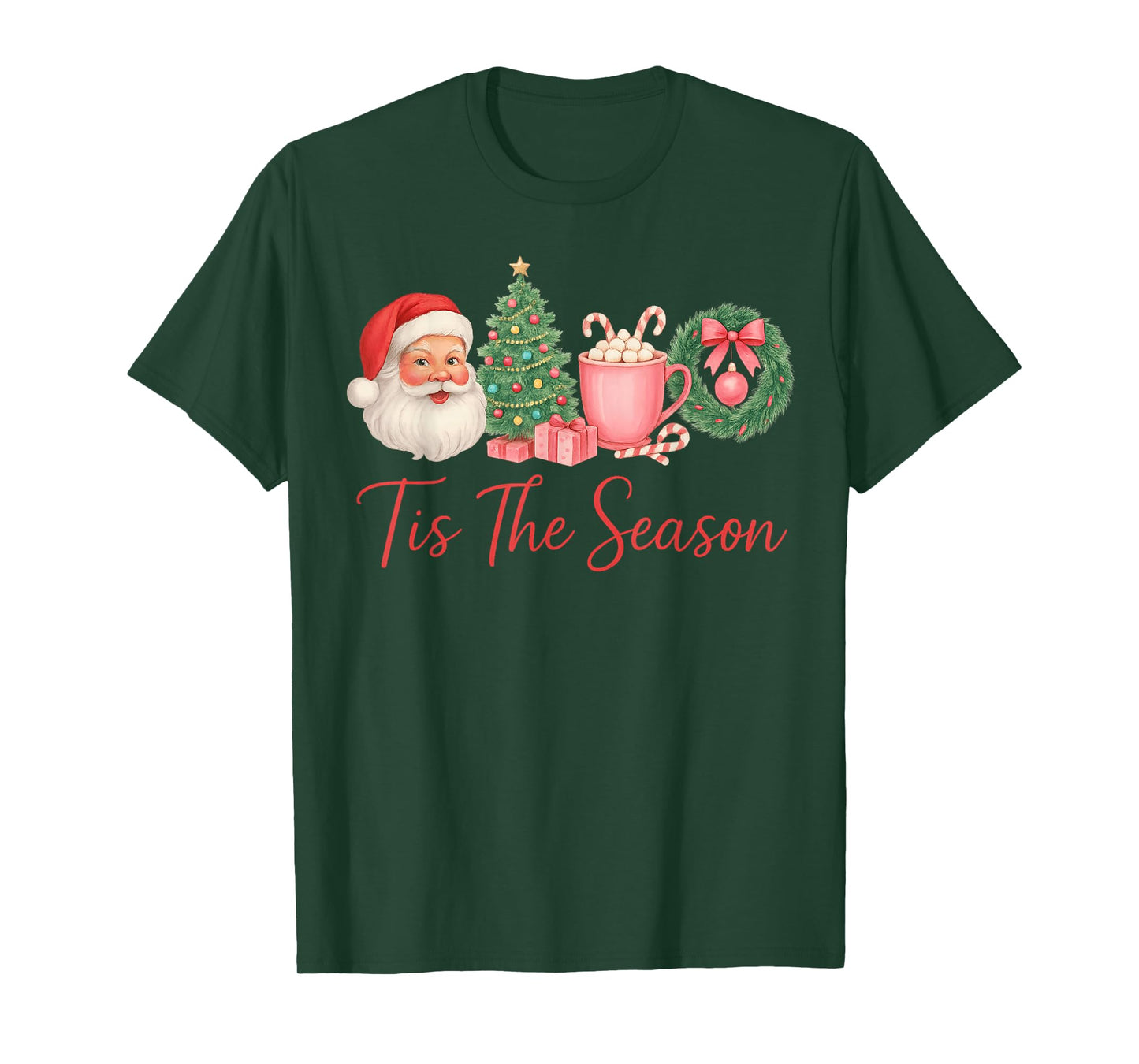 Funny Tis The Season Christmas Tree Santa Funny Sweet T-Shirt