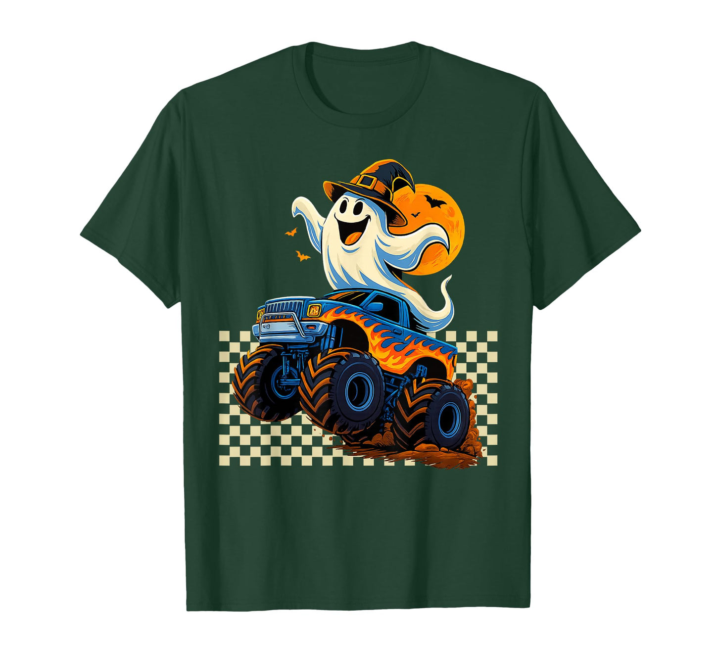 Ghost Monster Truck Halloween Bday Boy Girl Funny Spooky T-Shirt