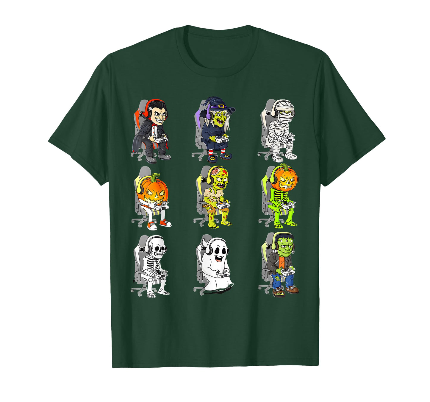 Halloween Skeleton Zombie Gaming Controllers Mummy Boys Kids T-Shirt