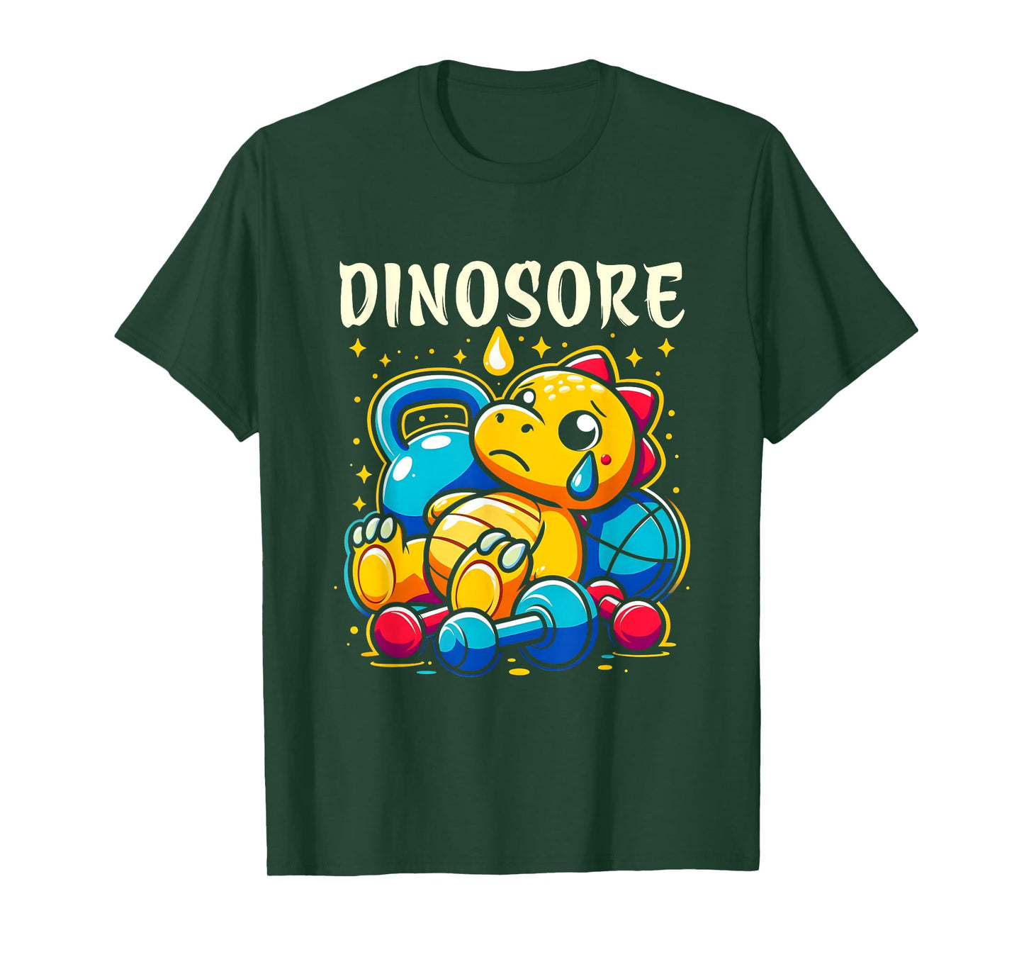 Dinosore Cute Dinosaur Workout Gym Fitness Weightlifting T-Shirt