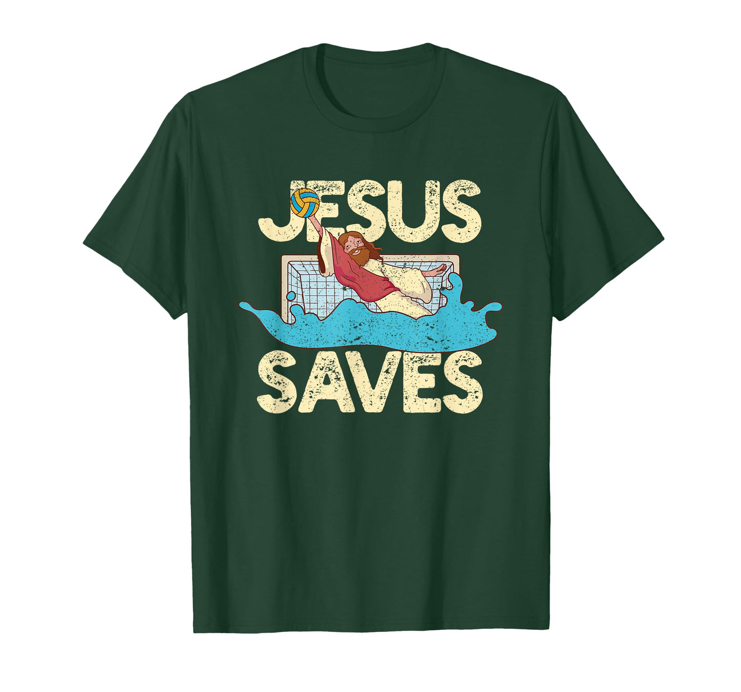 Jesus Saves Water Polo Goalie Faith Christian Waterpolo Fan T-Shirt