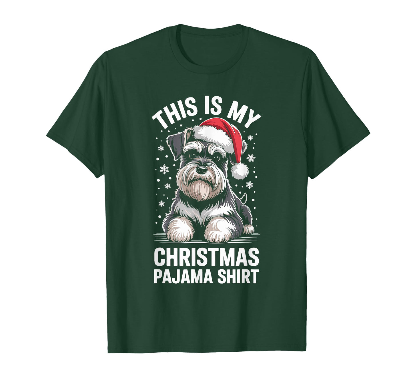 Funny Schnauzer Christmas Santa Hat Dog Lover Xmas T-Shirt