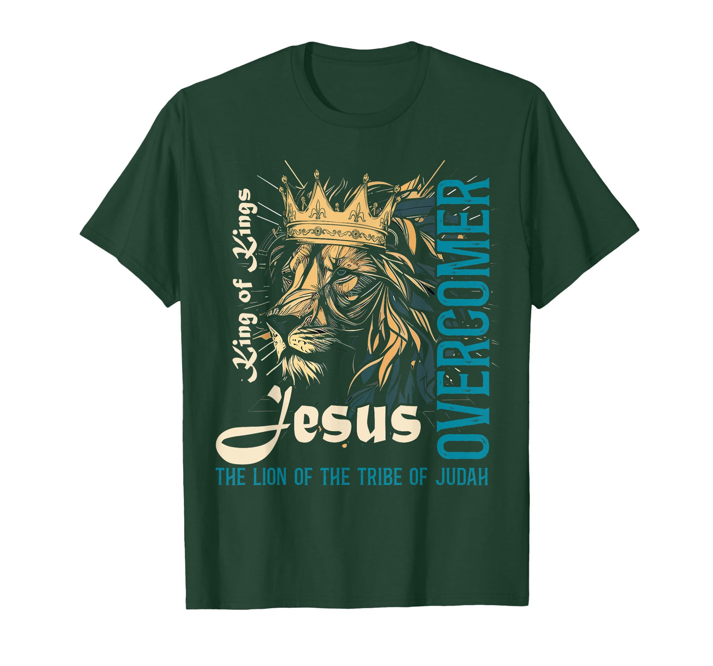 Jesus Is King Lion of Judah Bible Faith Graphic Christian T-Shirt