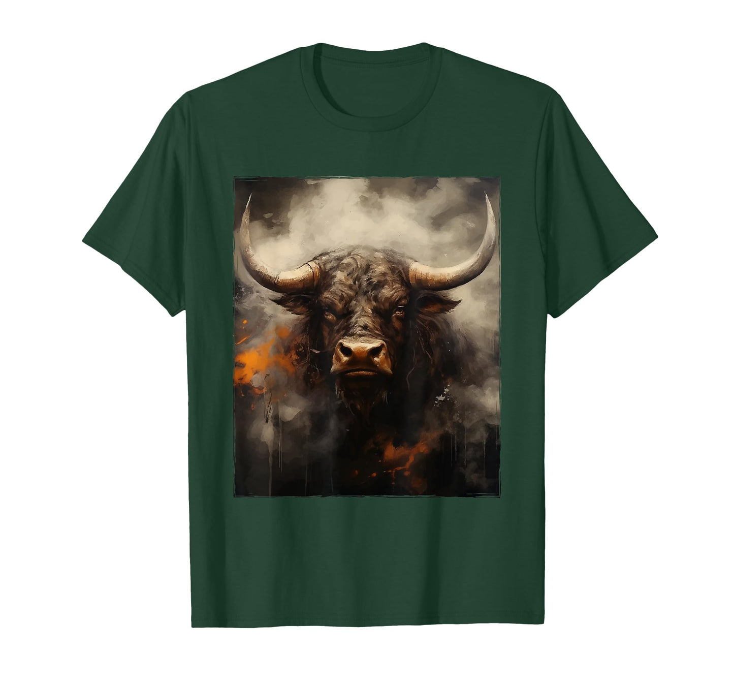 Bull Portrait Motivation Gym Wild Artwork Head T-Shirt